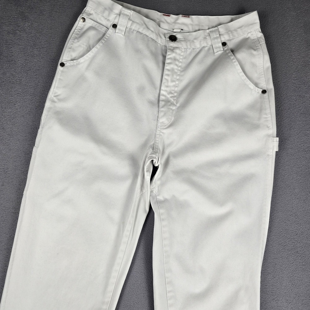 Craftsman Pants Mens 30x31 XL White‎ Canvas Carpenter Workwear Utility Pockets